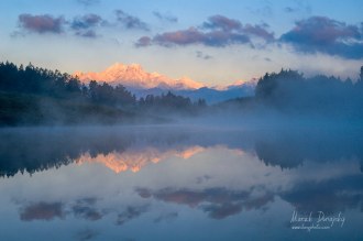 Tatry od rybníka Zlatná