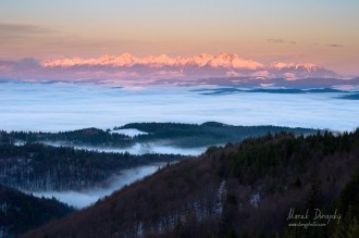 Tatry z Vysokého vrchu (z Poráča)